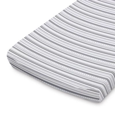 The Peanutshell Changing Pad Covers - Gray Elephants/Stripe 2pk 5 The Peanutshell Changing Pad Covers - Gray Elephants/Stripe 2pk - Image 3