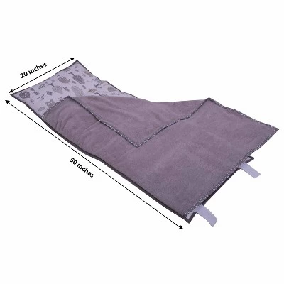Bacati - Owls Gray Beige Neutral Cotton Toddler Nap Mat 4 Bacati - Owls Gray Beige Neutral Cotton Toddler Nap Mat - Image 2