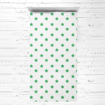 Bacati - Stars Green Muslin 3 Pc Toddler Bed Sheet Set 100 Percent Cotton 3 Bacati - Stars Green Muslin 3 Pc Toddler Bed Sheet Set 100 Percent Cotton