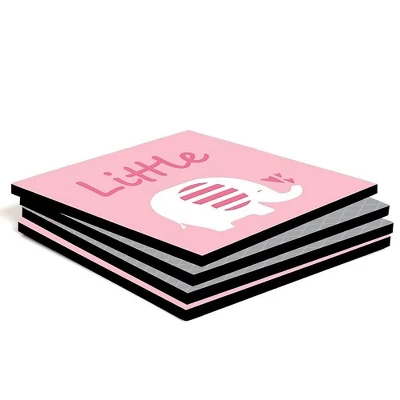 Big Dot Of Happiness Pink Baby Elephant - Kids Room, Nursery Decor And Home Decor - 11 X 11 Inches Nursery Wall Art - Set Of 4 Prints For Baby's Room 5 Big Dot Of Happiness Pink Baby Elephant - Kids Room, Nursery Decor And Home Decor - 11 X 11 Inches Nursery Wall Art - Set Of 4 Prints For Baby's Room - Image 3