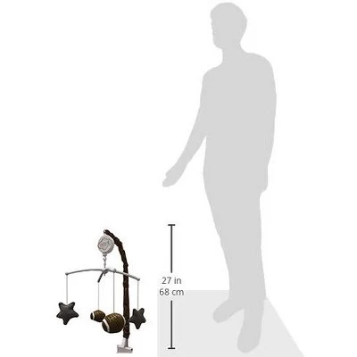Bacati - Football Brown/Grey Musical Mobile 3 Bacati - Football Brown/Grey Musical Mobile