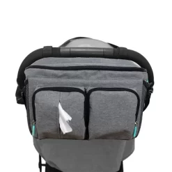 Multi-Compartment Stroller Bag With Adjustable Velcro Straps, Compact & Lightweight Bag For Diapers, Bottles, And Baby Accessories