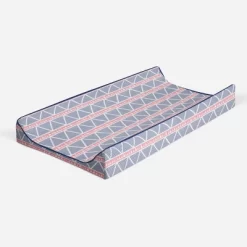 Bacati - Emma Coral/Navy Large Triangles Quilted Muslin Changing Pad Cover -Baby World Shop GUEST 5c94ba23 9ff5 40ab 8248 1f0e7369ae09