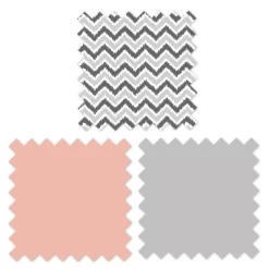 Bacati - Ikat Dots Stripes Coral Gray Girls 4 Pc Crib Set With Muslin Sleeping Sack -Baby World Shop GUEST 5cf1a903 779a 427a a0ff fbbd51529f01