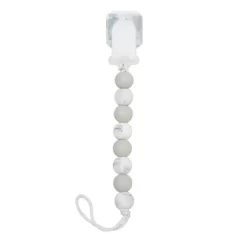 Loulou Lollipop Lolli Soother Holder In Silicone Clip - Marble Gray