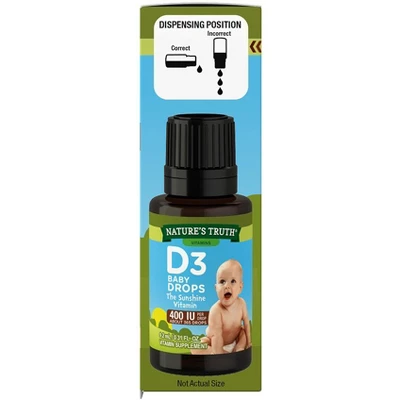 Nature's Truth Vitamin D Drops For Infants And Kids 400 IU | 9.2 ML 4 Nature's Truth Vitamin D Drops For Infants And Kids 400 IU | 9.2 ML - Image 2