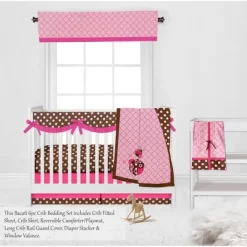 Bacati - Ladybugs Pink Chocolate 6 Pc Crib Bedding Set With Long Rail Guard Cover -Baby World Shop GUEST 652a364a e1f4 40fe 8937 a1a946d90909