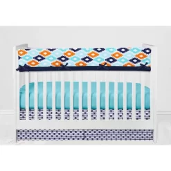 Bacati - Liam Aqua Orange Navy 6 Pc Crib Bedding Set With Long Rail Guard Cover 17 Bacati - Liam Aqua Orange Navy 6 Pc Crib Bedding Set With Long Rail Guard Cover -Baby World Shop GUEST 67e97002 8561 4913 afff e9ffabd0fc33