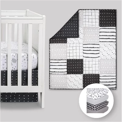 The Peanutshell Preston Black & White Crib Bedding Set, 4pc To 12 Pc 14 The Peanutshell Preston Black & White Crib Bedding Set, 4pc To 12 Pc - Image 12