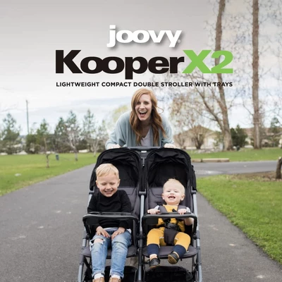 Joovy KooperX2 Lightweight Compact Double Stroller With Trays 4 Joovy KooperX2 Lightweight Compact Double Stroller With Trays - Image 2