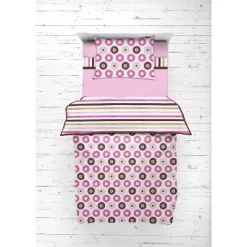 Bacati - Mod Dots Stripes Pink Fuschia Beige Chocolate 4 Pc Toddler Bedding Set -Baby World Shop GUEST 6e64240b 8666 493e bd91 6844b1325bb5