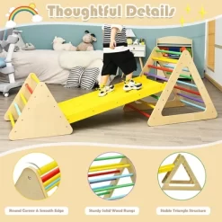Costway 3 In 1 Kids Climbing Ladder Set 2 Triangle Climbers W/Ramp For Sliding & Climbing 17 Costway 3 In 1 Kids Climbing Ladder Set 2 Triangle Climbers W/Ramp For Sliding & Climbing -Baby World Shop GUEST 6ef16a98 1f3b 4456 a307 1f6dcea7ad47