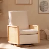 Babyletto Sumba Swivel Glider With Cane - Performance Cream Eco-Weave/Light Wood Base -Baby World Shop GUEST 737969b6 b7ab 4eb6 a709 2e1e5829982c
