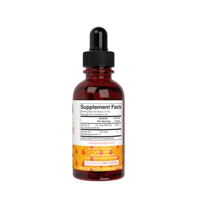 MaryRuth's Toddler Vitamin D3+K2 Drops, Unflavored, Org, 1 Oz 4 MaryRuth's Toddler Vitamin D3+K2 Drops, Unflavored, Org, 1 Oz - Image 2