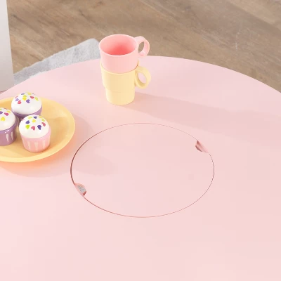 Round Storage Table And Chair Set White/Pink - KidKraft 6 Round Storage Table And Chair Set White/Pink - KidKraft - Image 4
