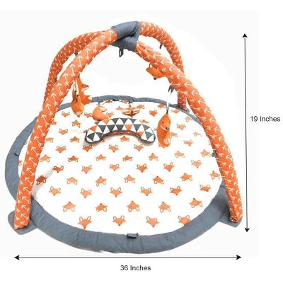 Bacati - Baby Activity Gyms & Playmats (Playful Fox Orange/Grey) 4 Bacati - Baby Activity Gyms & Playmats (Playful Fox Orange/Grey) - Image 2
