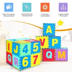 Babyjoy Kids Foam Interlocking Puzzle Play Mat W/Alphabet & Numbers 72-Piece Set -Baby World Shop GUEST 77300f42 9812 4917 93e4 6f9b91765590