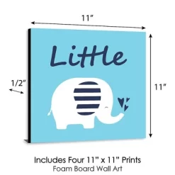 Big Dot Of Happiness Blue Baby Elephant - Kids Room, Nursery Decor And Home Decor - 11 X 11 Inches Nursery Wall Art - Set Of 4 Prints For Baby's Room -Baby World Shop GUEST 794b805c 7199 4a19 92dc 7099e2cafe03