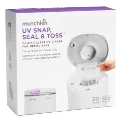 Munchkin UV Snap, Seal & Toss Diaper Pail Refill Bags - 20pk -Baby World Shop GUEST 7ea26b08 72b1 4bd3 9506 587a1517ca34