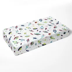 Bacati - Airspace Aqua Navy Red Lime Orange 100 Percent Cotton Universal Baby US Standard Crib Or Toddler Bed Fitted Sheet -Baby World Shop GUEST 80f94dc9 98b6 4900 8219 d7bd0518e652