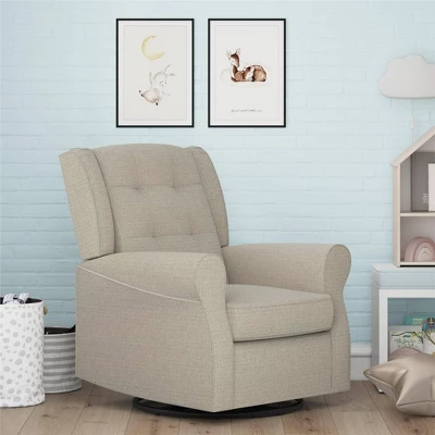 Baby Relax Eden Nursery Tufted Wingback Gliding Chair 3 Baby Relax Eden Nursery Tufted Wingback Gliding Chair