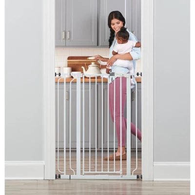 Regalo Extra Tall Easy Step Metal Walk Through Baby Gate - White 3 Regalo Extra Tall Easy Step Metal Walk Through Baby Gate - White