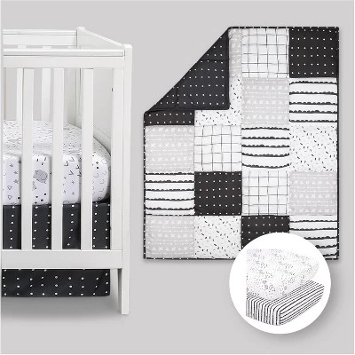 The Peanutshell Preston Black & White Crib Bedding Set, 4pc To 12 Pc 12 The Peanutshell Preston Black & White Crib Bedding Set, 4pc To 12 Pc - Image 10