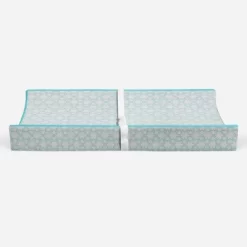 Bacati - Floral Quilted Muslin Changing Pad Cover Aqua -Baby World Shop GUEST 8d6053d4 272a 431f 8254 3d31c1c42095