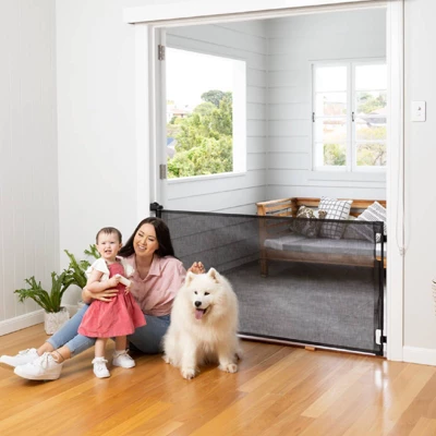 Perma Child Safety Outdoor Retractable Baby Gate 33" Tall, Extends To 71" Wide, Black 5 Perma Child Safety Outdoor Retractable Baby Gate 33" Tall, Extends To 71" Wide, Black - Image 3