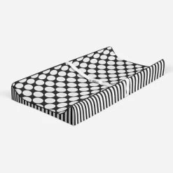 Bacati - Dots/Pin Stripes Black/White Large Dots Changing Pad Cover