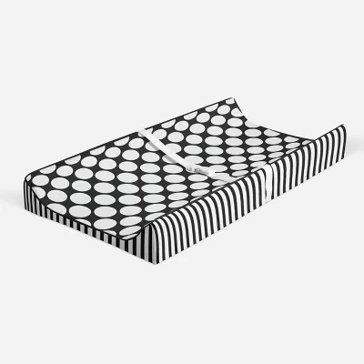 Bacati - Dots/Pin Stripes Black/White Large Dots Changing Pad Cover 3 Bacati - Dots/Pin Stripes Black/White Large Dots Changing Pad Cover