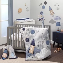 Lambs & Ivy Sky Rocket Blue Stars/Galaxy/Space 100% Cotton Fitted Crib Sheet -Baby World Shop GUEST 8fb9d165 80ff 4cb2 a00f e924595efdf3