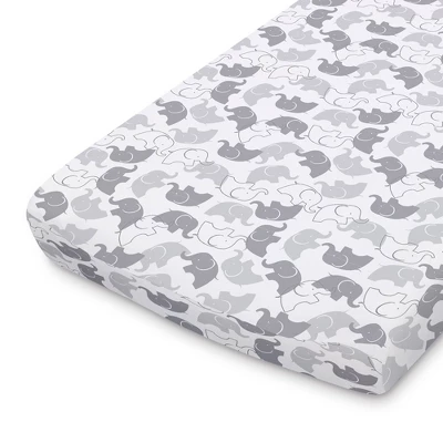 The Peanutshell Changing Pad Covers - Gray Elephants/Stripe 2pk 3 The Peanutshell Changing Pad Covers - Gray Elephants/Stripe 2pk