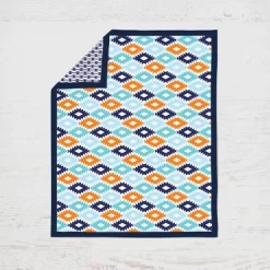 Bacati - Aztec Print Liam Aqua Orange Navy 4 Pc Crib Bedding Set With Diaper Caddy -Baby World Shop GUEST 9045537c 8162 422f 9917 092cf19158e9