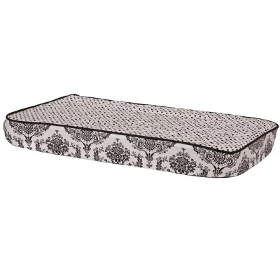 Bacati - Classic Damask White/Black Pin Dots Changing Pad Cover 11 Bacati - Classic Damask White/Black Pin Dots Changing Pad Cover - Image 9