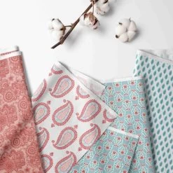 Bacati - Paisley Sophia Coral Aqua 3 Pc Crib Bedding Set