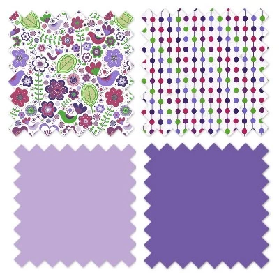 Bacati - Botanical Purple Multicolor 3 Pc Toddler Sheet Set 7 Bacati - Botanical Purple Multicolor 3 Pc Toddler Sheet Set - Image 5