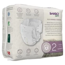 Bambo Nature Baby Baby Diaper Size 2, 7 To 13 Lbs. 1000016924, 96 Ct
