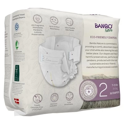 Bambo Nature Baby Baby Diaper Size 2, 7 To 13 Lbs. 1000016924, 96 Ct 3 Bambo Nature Baby Baby Diaper Size 2, 7 To 13 Lbs. 1000016924, 96 Ct