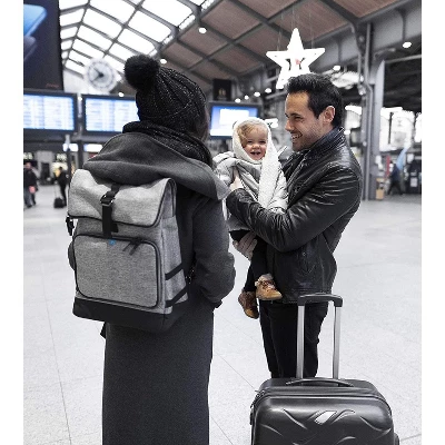 Babymoov Sancy Diaper Bag Backpack, Unisex Back Pack With Heavy Duty Roll-Top Closure, Large Insulated Compartment, Changing Pad & Accessories 3 Babymoov Sancy Diaper Bag Backpack, Unisex Back Pack With Heavy Duty Roll-Top Closure, Large Insulated Compartment, Changing Pad & Accessories