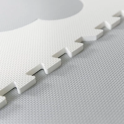 CHILDLIKE BEHAVIOR 61" X 61" Baby Crawling Play Mat With Interlocking Floor Tiles, X-Large Grey & White 4 CHILDLIKE BEHAVIOR 61" X 61" Baby Crawling Play Mat With Interlocking Floor Tiles, X-Large Grey & White - Image 2