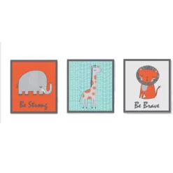 Bacati - Jungle Safari Aqua Orange Gray 10 Pc Crib Bedding Set With Long Rail Guard Cover -Baby World Shop GUEST 9a74f0f9 dd0c 46e2 adf8 621638d787a7