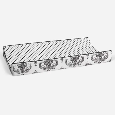 Bacati - Classic Damask White/Black Pin Dots Changing Pad Cover 5 Bacati - Classic Damask White/Black Pin Dots Changing Pad Cover - Image 3