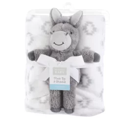Hudson Baby Unisex Baby Plush Blanket With Toy, Snuggly Donkey, One Size