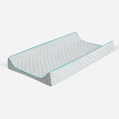 Bacati - Petals Quilted Muslin Changing Pad Cover Aqua 8 Bacati - Petals Quilted Muslin Changing Pad Cover Aqua - Image 6
