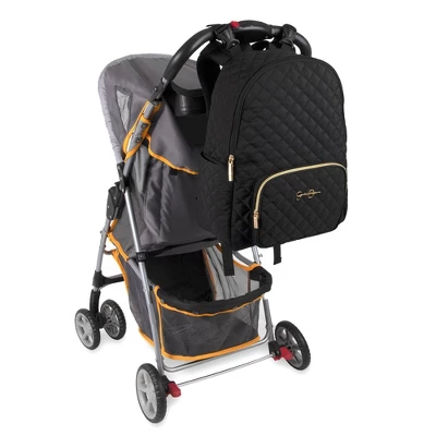 Jessica Simpson Quilted Backpack Diaper Bag With Fanny Pack - Black 11 Jessica Simpson Quilted Backpack Diaper Bag With Fanny Pack - Black - Image 9