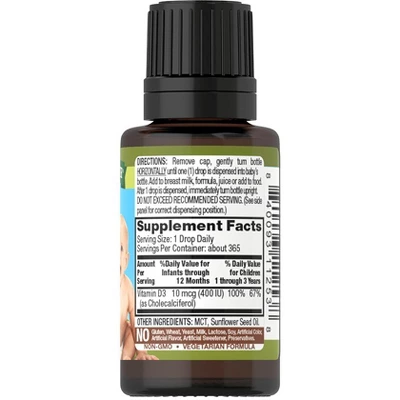 Nature's Truth Vitamin D Drops For Infants And Kids 400 IU | 9.2 ML 7 Nature's Truth Vitamin D Drops For Infants And Kids 400 IU | 9.2 ML - Image 5