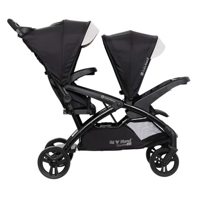 Baby Trend Sit N' Stand Double Stroller 2.0 DLX With 5 Point Safety Harness, Canopy, Extra Basket, 2 Cup Holders & Covered Compartment, Modern Khaki 3 Baby Trend Sit N' Stand Double Stroller 2.0 DLX With 5 Point Safety Harness, Canopy, Extra Basket, 2 Cup Holders & Covered Compartment, Modern Khaki