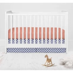 Bacati - Aztec Print Emma Coral Mint Navy 4 Pc Crib Bedding Set With Diaper Caddy -Baby World Shop GUEST a65c34a6 7b31 48fb b945 acf8da8cd276
