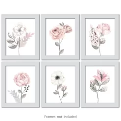 Lambs & Ivy Watercolor Floral Unframed Nursery Child Wall Art 6pc - Pink/Gray -Baby World Shop GUEST a70591ee 0208 4653 993b ee8bc95fe01b
